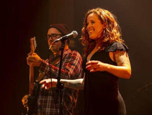 Felicity with lead guitarist Martin Tremblay